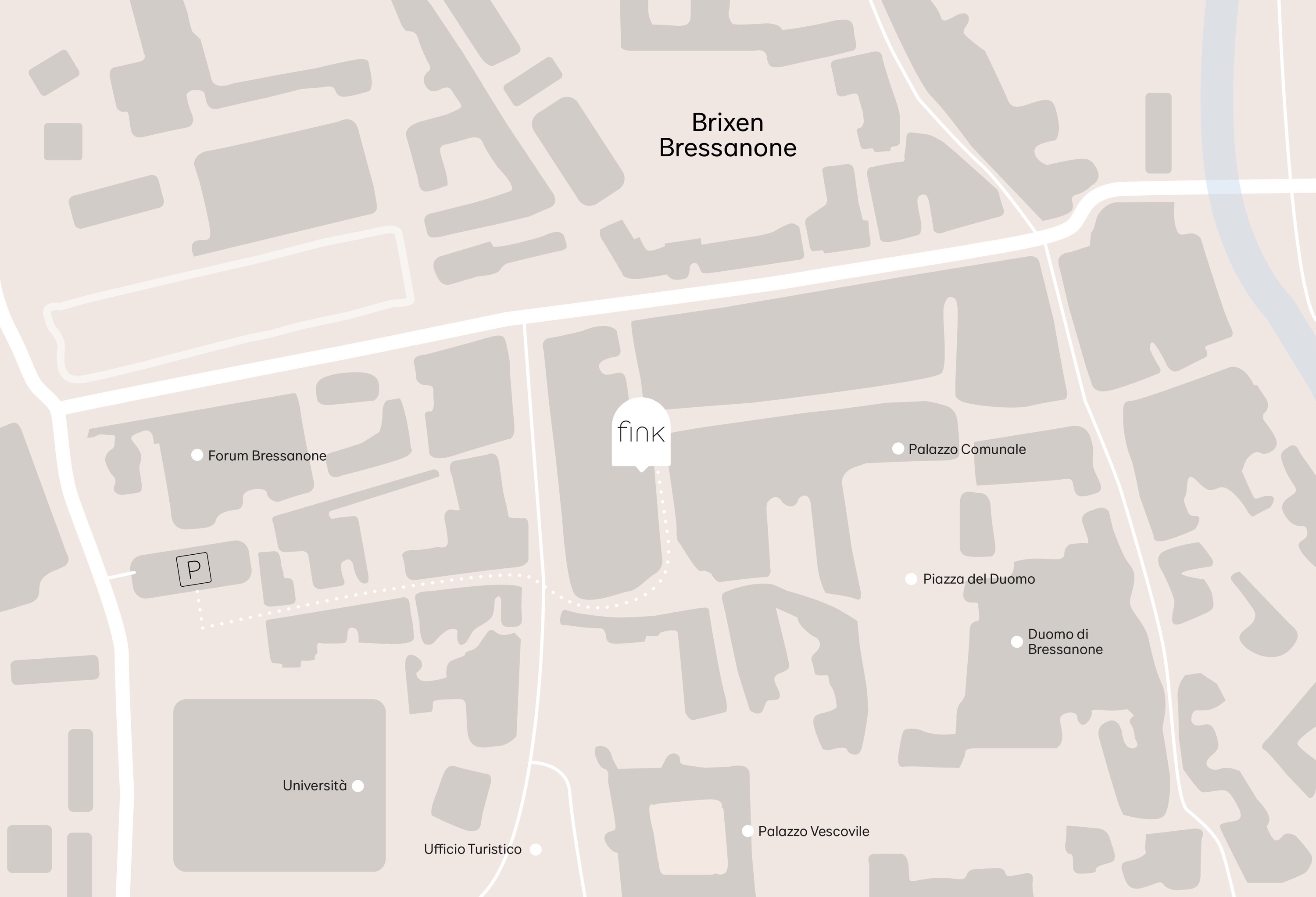Map showing where the fink is located in Bressanone