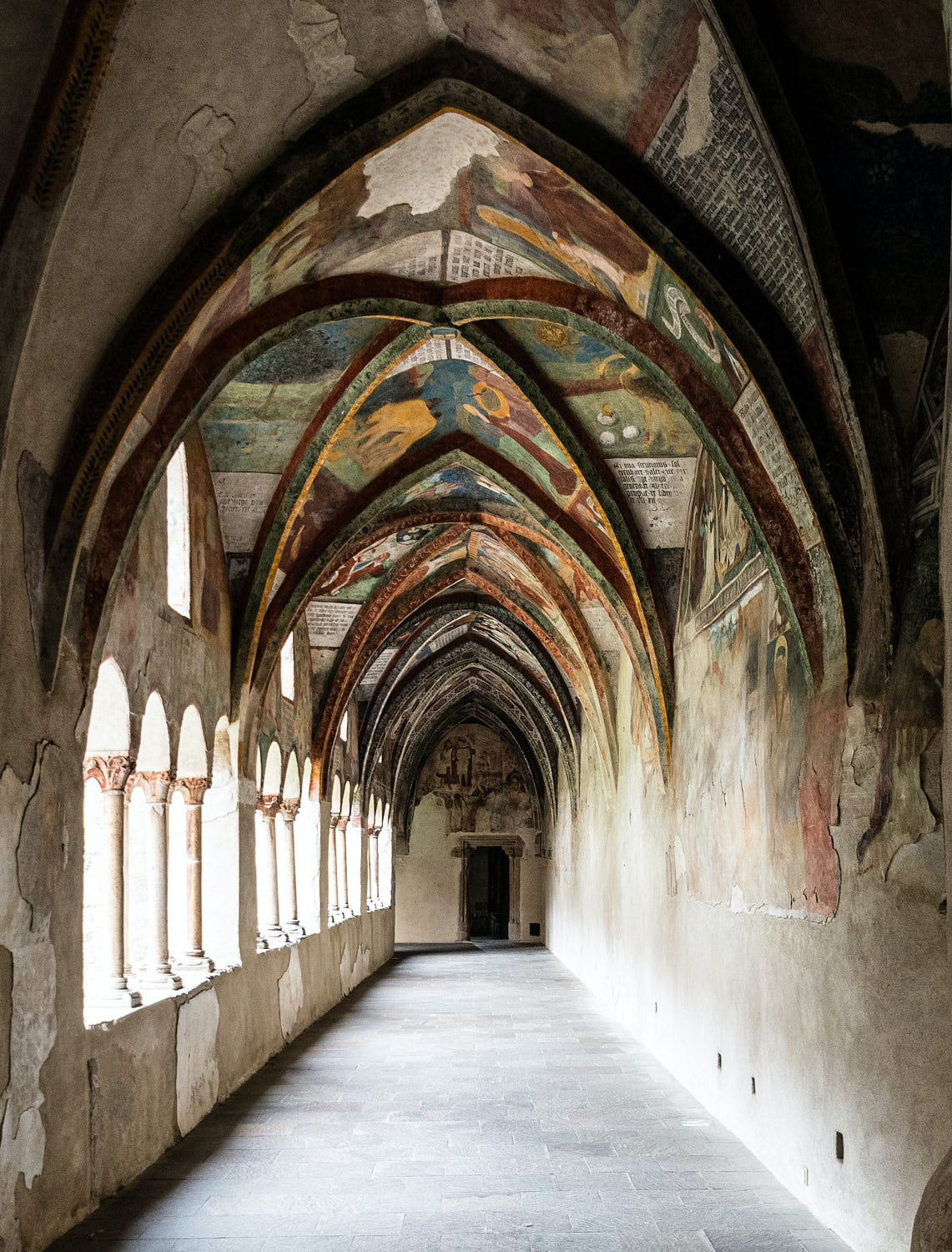 Colorfully painted vault of the Bressanone monastery